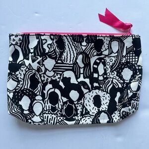 Ipsy Cosmetics Bag Collaboration With Priscilla Witte Black White‎ Pink